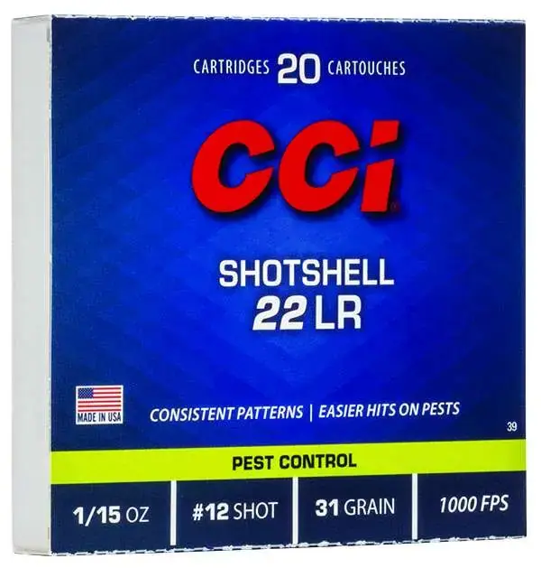 CCI SHOTSHELL ALUMINUM .22LR 31GR #12 SHOT 20 RDS/BOX