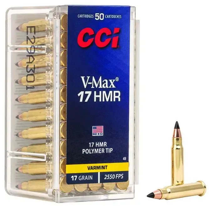 CCI 0049 Varmint 17 HMR 17 gr V-Max Polymer Tip 50 Round Box