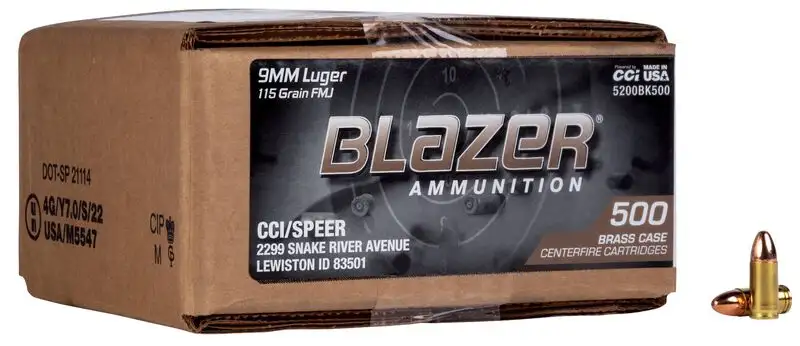 BLAZER BRASS 9MM 115GR FMJ 500RD BUCKET