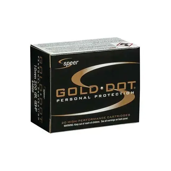 Speer Ammo Gold Dot Personal Protection 10mm Automatic 200 GR Hollow Point 20 Round Box