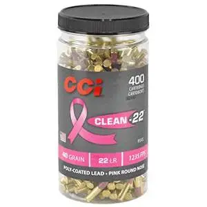 CCI 955CC Clean-22 Pink 22 LR 40 gr Lead Round Nose (LRN) 8 Cs