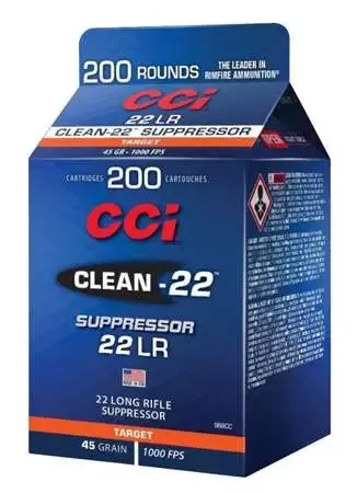 CCI 980CC Copper-22 Suppressor 22 LR 45 gr Lead Round Nose (LRN) 200 Round Box
