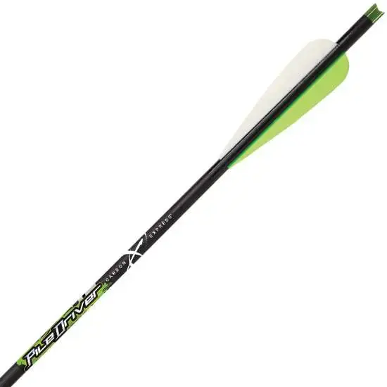 Carbon Express 52140 Piledriver Crossbolt Black/Green Carbon Fiber Composite 20" 6 Per Pack Includes Inserted Moon nocks, 6 Universal nocks, and 6 C nocks