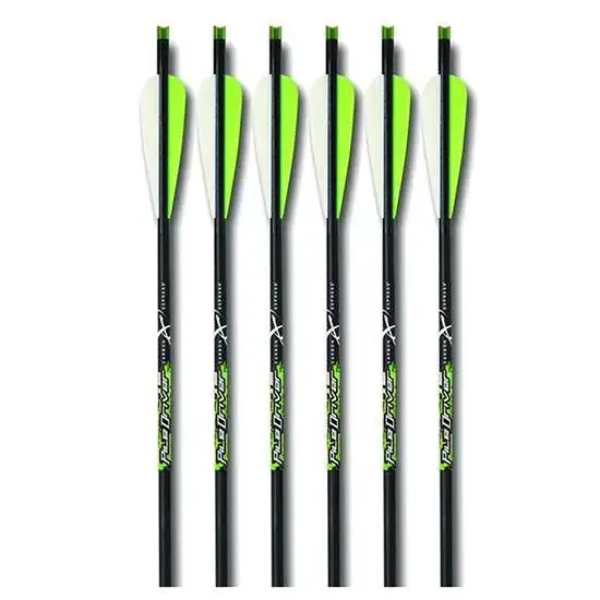 Carbon Express 52148 Piledriver Crossbolt Black/Green Carbon Fiber Composite 20" 3 Pack Includes Inserted Moon nocks, and 3 Red Launchpad Lighted nocks