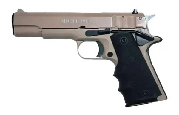 Chiappa Firearms 401120 1911-22 22 LR SAO 5" 10+1 Hogue Rubber Grip Tan Slide