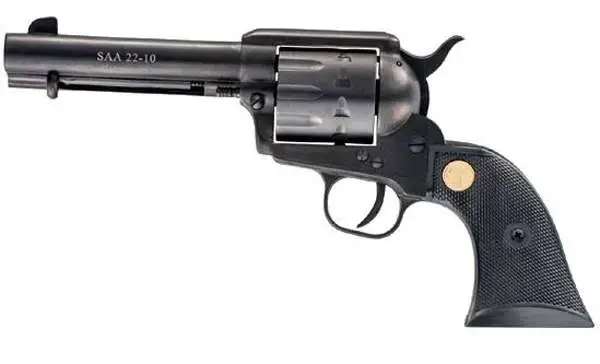 Chiappa Firearms CF340155D SAA 1873 Dual Cylinder 22 LR,22 Mag 10 Round 4.75" Blued Blued Steel Black Polymer
