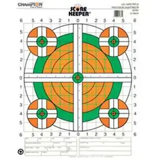 Champion Targets 45761 Scorekeeper 100yd Sight-In Bullseye Hanging Paper Target 14" x 18" 12 Per Pack