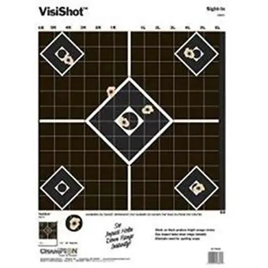 Champion Targets 45804 VisiShot Sight-In 5-Diamond Hanging Paper Target 13" x 18" 10 Per Pack