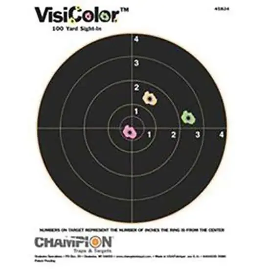 Champion Targets 45824 VisiColor Bullseye Hanging Paper Target 8.50" x 11" 10 Per Pack