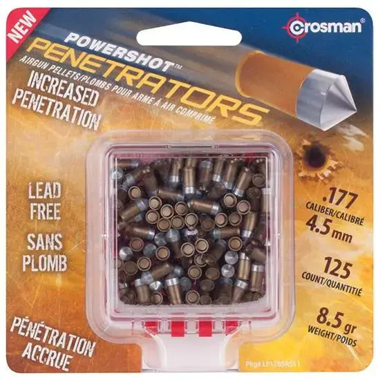 Crosman LF1785 Gold Flight Penetrators .177 Pellet Lead-Free Belted/Pointed 125 Per Tin
