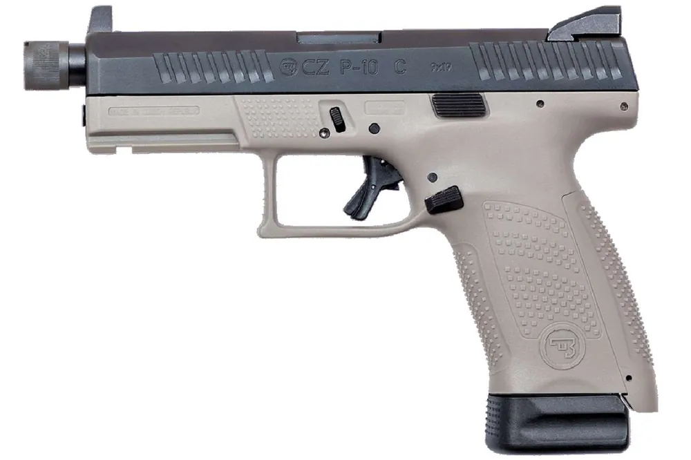 CZ 01534 P-10 C 9mm Luger 4.61" 10+1 Black Nitride Slide Gray Polymer Grip Suppressor Ready Night Sights Reversible Magazine Release