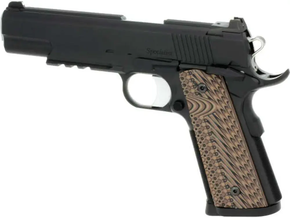 Dan Wesson 01814 Specialist 10mm Auto 5" 8+1 Black Stainless Steel Black/Brown G10 Grip