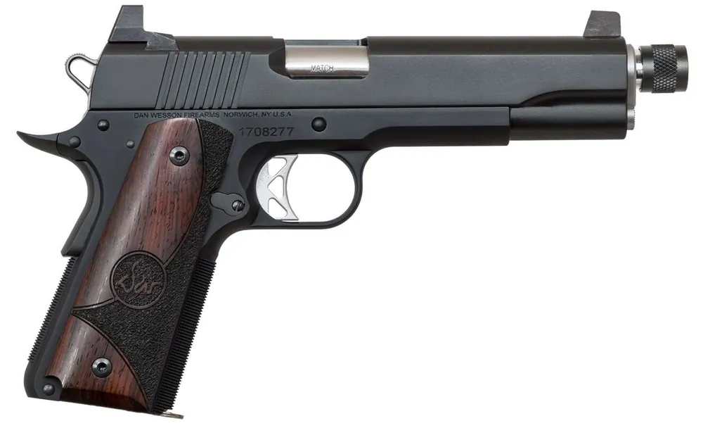 Dan Wesson 01830 Vigil Suppressor Ready 45 ACP 5" 8+1 Black Aluminum Wood Grip