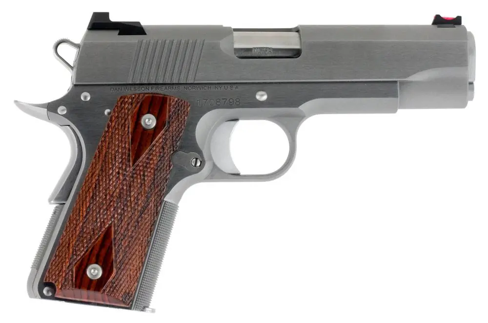 Dan Wesson 01843 Pointman Carry PM-C45 ACP Single 4.25" 7+1 Wood Grip Stainless Slide