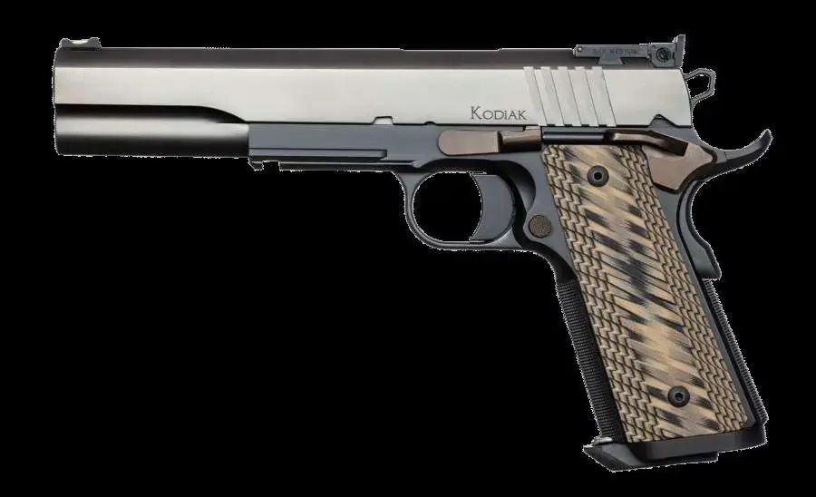 Dan Wesson 01852 Kodiak 10mm Auto 6.03" 8+1 Black Duty Finish Stainless Steel Slide Brown G10 Grip