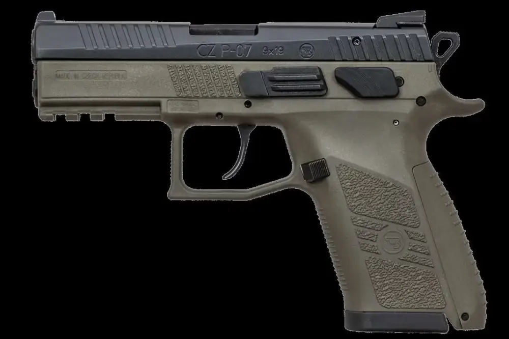 CZ 91077 P-07 Full-Size 9mm Luger 3.75" 15+1 OD Green OD Green Polymer Grip Night Sights