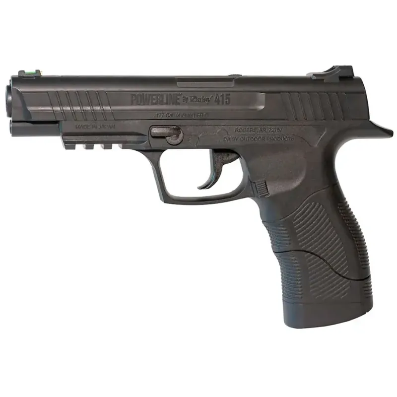 Daisy Powerline 415 Shooting Pistol 177 BB 21rd Black Frame Black Checkered Polymer Grip
