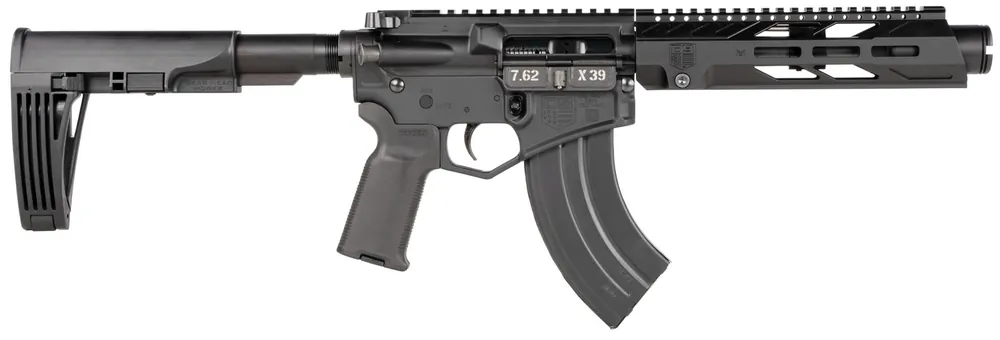 Diamondback DB15P47DS7B DB15 7.62x39mm 7" 30+1 Black Black Magpul MOE-K2+ Grip Gearhead Works Tailhook Mod2 Brace MBUS Sights