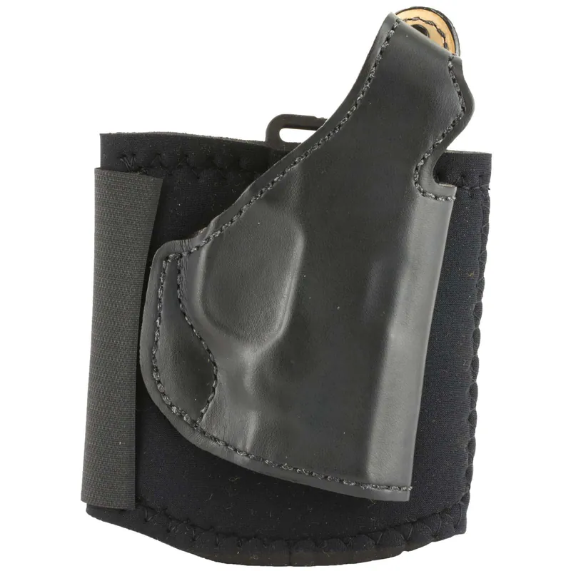 Desantis Gunhide 014PCU7Z0 Die Hard Ankle Rig #014 Black Leather w/Sheepskin Padding Ankle S&W Bodyguard 380 Right Hand