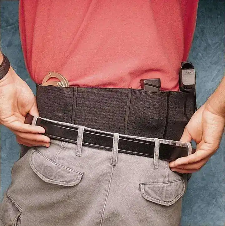 Desantis Gunhide 060BJG2Z0 Belly Band 30"-34" Small Frame Pistol Black Elastic Ambidextrous
