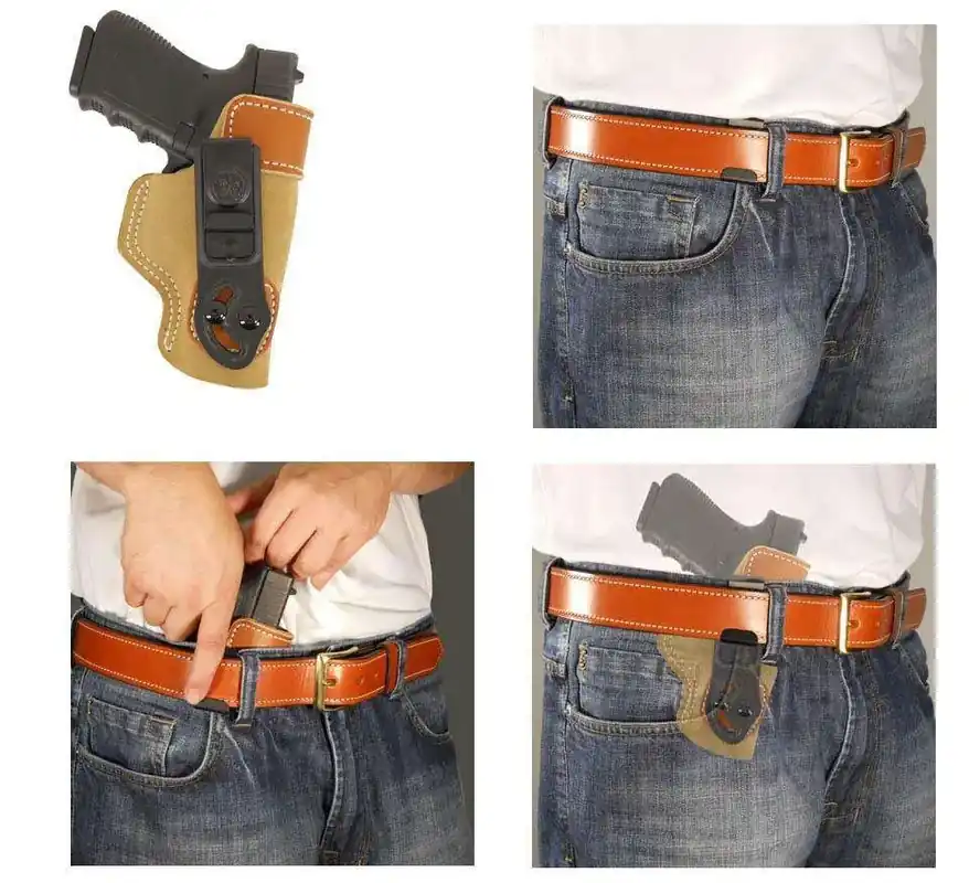 Desantis Gunhide Sof-Tuck RH Springfield GI Micro Compact Saddle Leather/Suede Tan