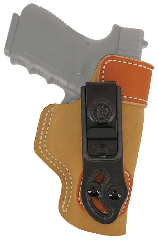 Desantis Gunhide 106NA80Z0 Sof-Tuck Tan Suede w/Saddle Leather Top IWB fits Glock 17 Right Hand
