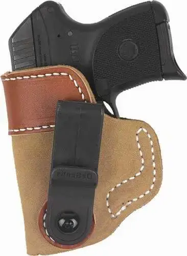Desantis Gunhide 106NA85Z0 Sof-Tuck Tan Suede w/Saddle Leather Top IWB Colt Commander Right Hand