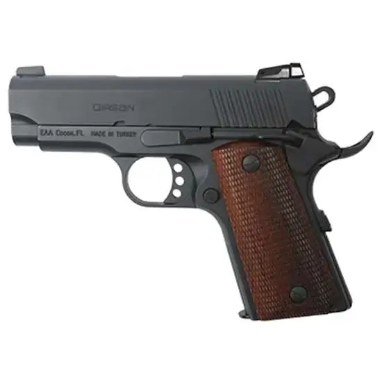 EAA 390045 Girsan MC1911 Officer 9mm Luger 3.40" 7+1 Black Checkered Laminate Grip