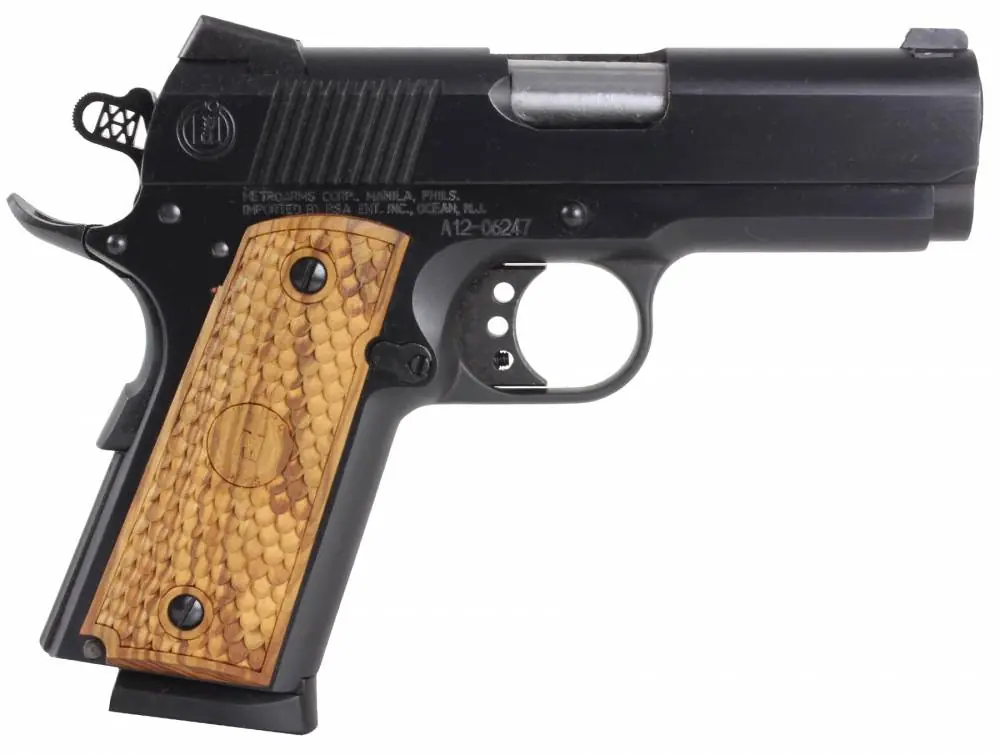 American Classic ACA45B 1911 Amigo 45 ACP 3.50" 7+1 Blued Hardwood Grip