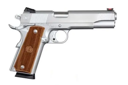 American Classic ACT45C 1911 Trophy 45 ACP 5" 8+1 Chrome Hard Hardwood w/MAC Logo Grip