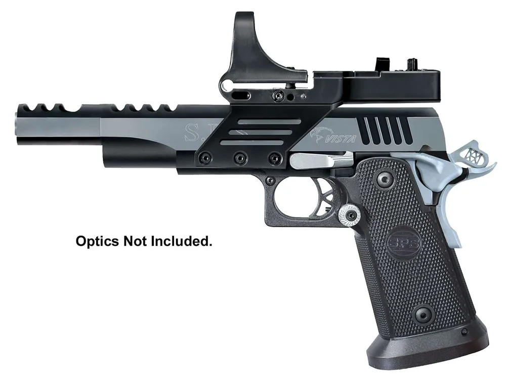 SPS SPVL38SBC Vista Long 38 Super 5.50" 21+1 Black Black/Chrome Black Polymer Grip