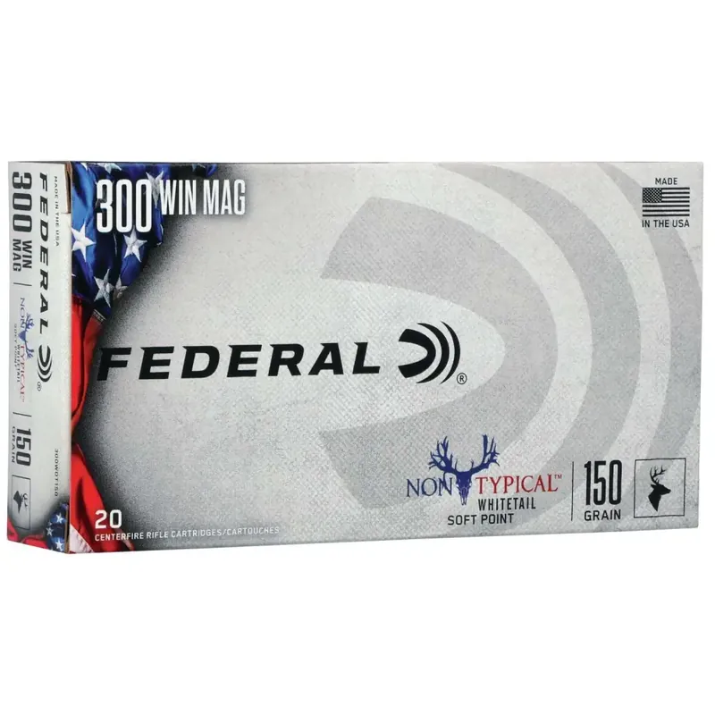 Federal 300WDT150 Non-Typical 300 Win Mag 150 gr Non-Typical Soft Point (SP) 20 Round Box