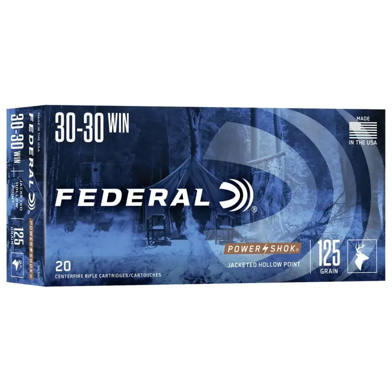 Federal 3030C Power-Shok 30-30 Win 125 gr Jacketed Hollow Point (JHP) 20 Round Box