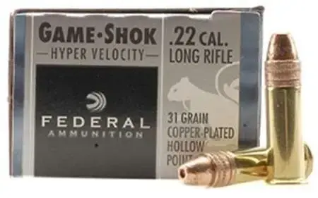 Federal 724 Game-Shok 22 LR 31 gr Copper Plated Hollow Point (CPHP) 50 Round Box