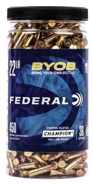 Federal 750BTL450 Small Game Target BYOB 22 LR 36 gr Copper Plated Hollow Point (CPHP) 450 Round Box