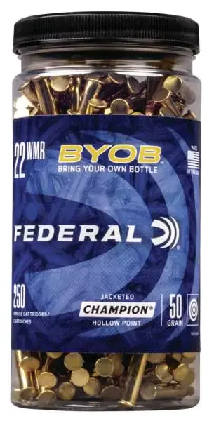 Federal 757BTL250 Small Game Target BYOB 22 Mag 36 gr Jacketed Hollow Point (JHP) 250 Round Box
