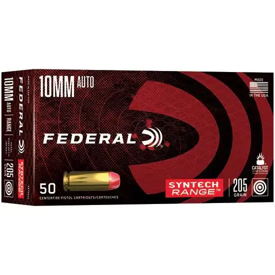 Federal AE10SJ1 American Eagle Syntech Range 10mm 205 gr Total Syntech Jacket Flat Nose (TSF) 50 Round Box