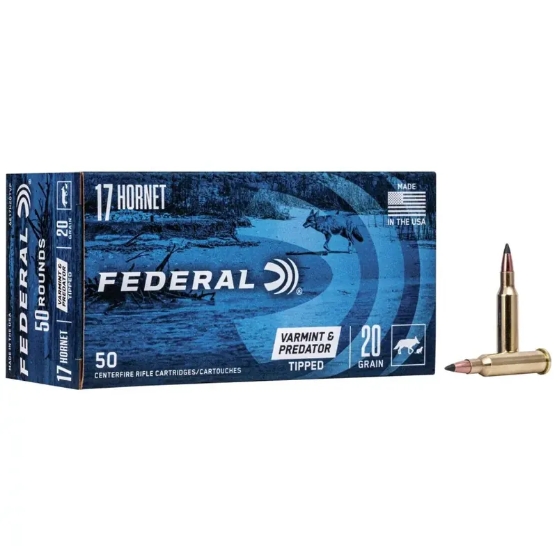 Federal AE17H20TVP American Eagle Varmint & Predator 17 Hornet 20 gr Tipped Varmint (TVP) 50 Round Box
