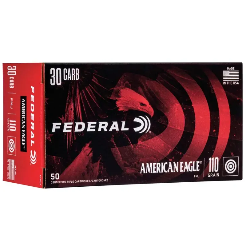 Federal AE30CB American Eagle 30 Carbine 110 gr Full Metal Jacket (FMJ) 50 Round Box