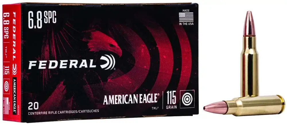 Federal AE68A American Eagle 6.8 SPC 115 gr Full Metal Jacket (FMJ) 20 Round Box