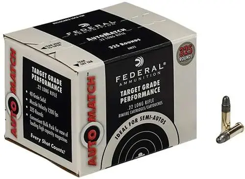Federal AM22 Champion Training 22 LR 40 gr Lead Round Nose (LRN) 325 Round Box