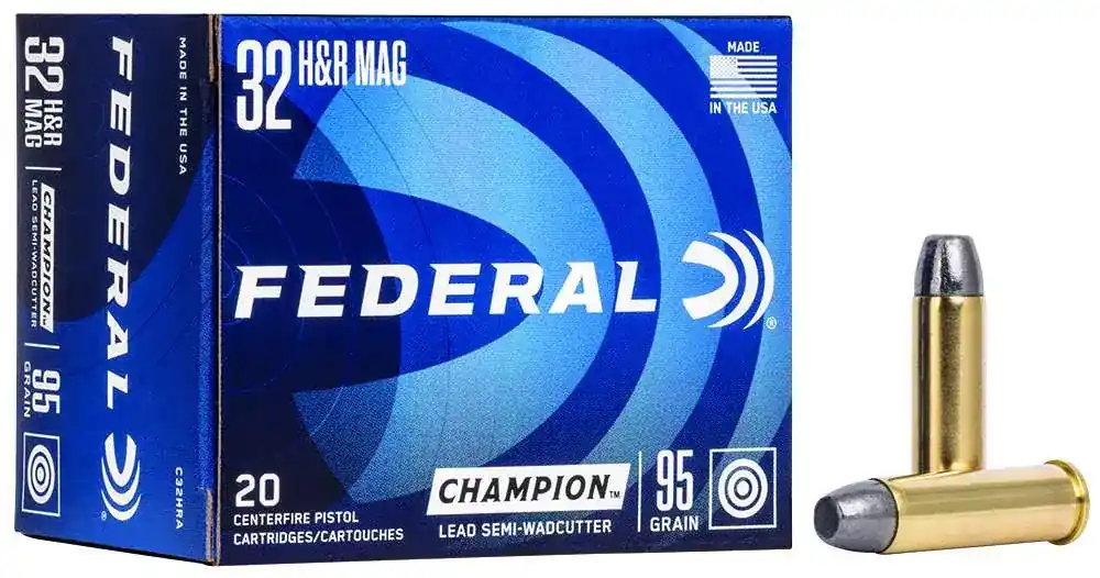Federal C32HRA Champion Training 32 H&R Mag 95 gr Lead Semi Wadcutter (LSWC) 20 Round Box