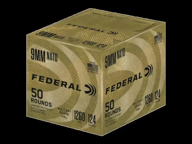 Federal C9N882 9mm Luger 124 gr Full Metal Jacket (FMJ) 50 Round Box