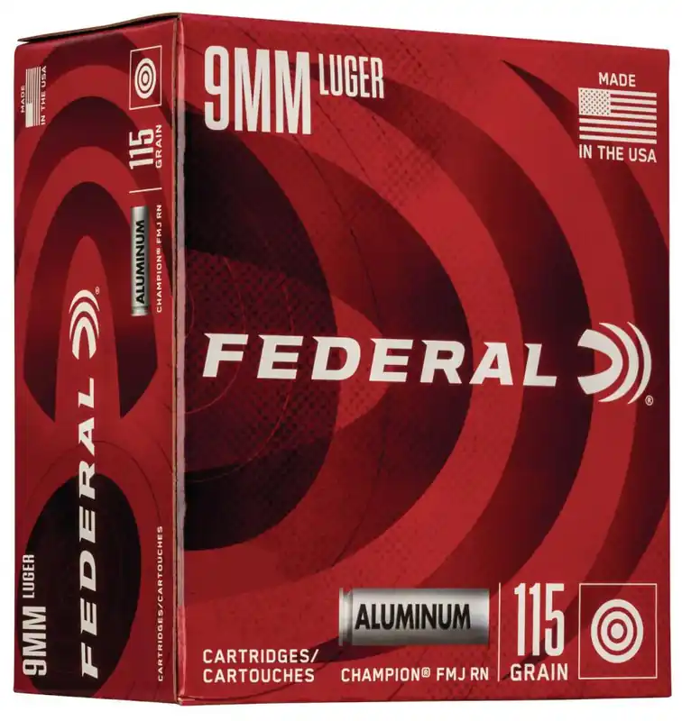 Federal CAL9115 Champion Training 9mm Luger 115 gr Full Metal Jacket (FMJ) 50 Round Box