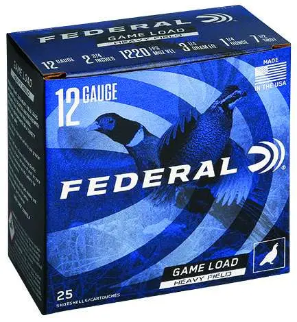 Federal H12575 Game-Shok Upland Heavy Field 12 Gauge 2.75 1 1/4 oz 7.5 Shot 25 Round Box