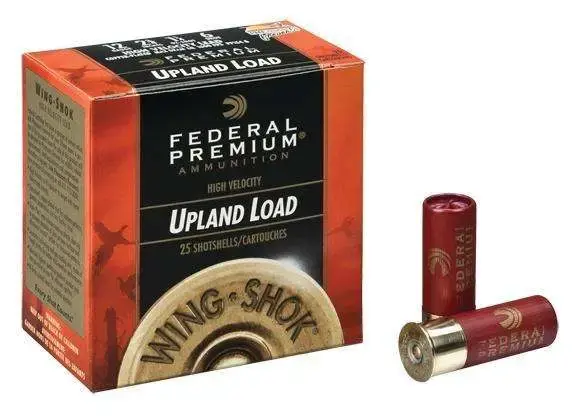 Federal P1386 Premium Upland Wing-Shok High Velocity 12 Gauge 2.75 1 3/8 oz 6 Shot 25 Round Box