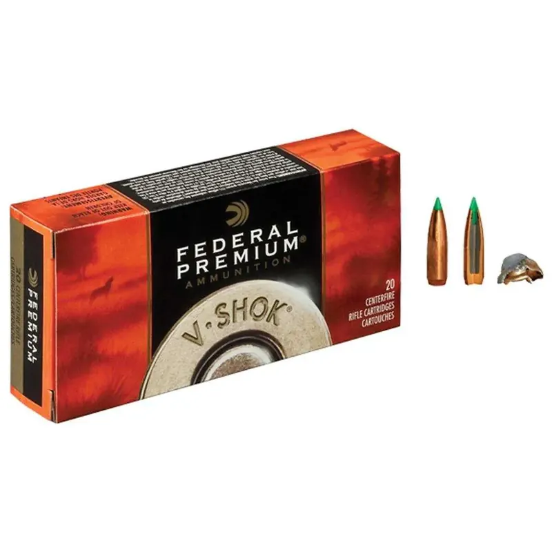 Federal P22250F Premium V- Shok 22-250 Rem 55 gr Nosler Ballistic Tip (NBT) 20 Round Box