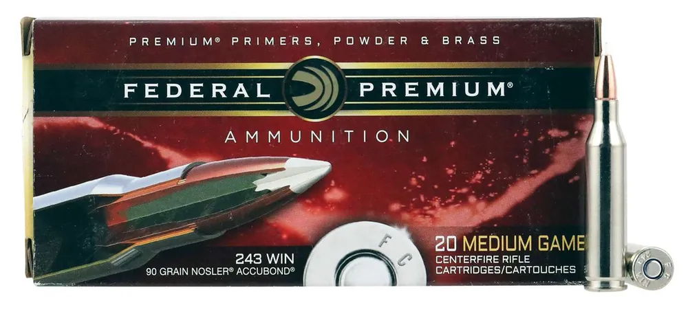 Federal P243A1 Premium 243 Win 90 gr Nosler Accubond (AB) 20 Round Box
