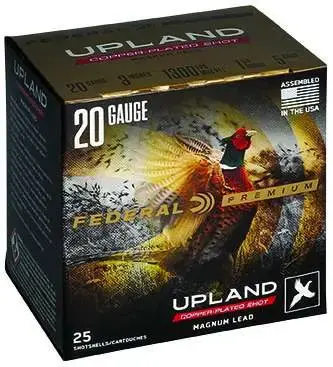 Federal P2585 Premium Upland Wing-Shok 20 Gauge 3 1 1/4 oz 5 Shot 25 Round Box