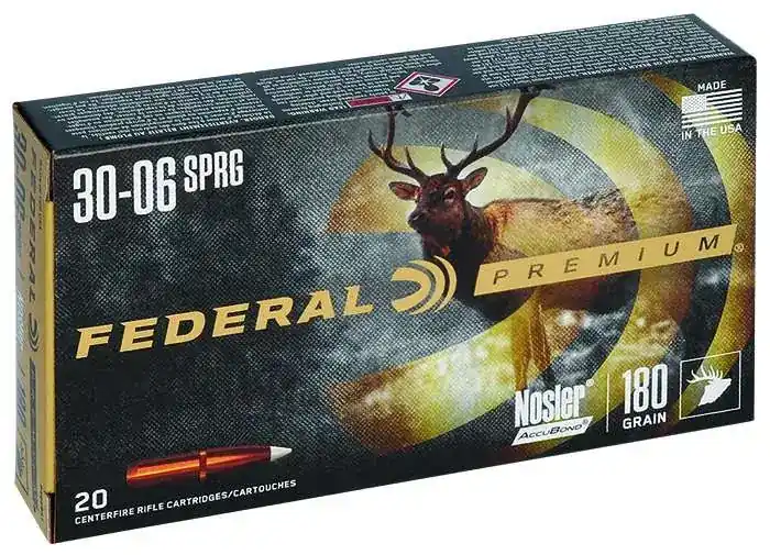 Federal P3006A1 Premium 30-06 Springfield 180 gr Nosler Accubond (AB) 20 Round Box